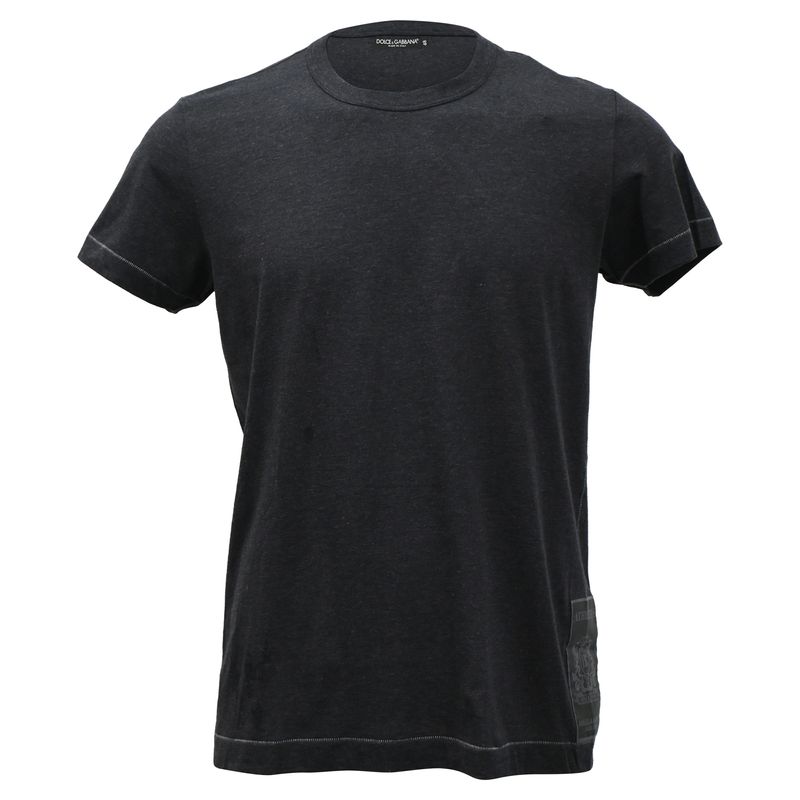 Dolce & Gabbana Logo-Patch T-Shirt In Black Cotton